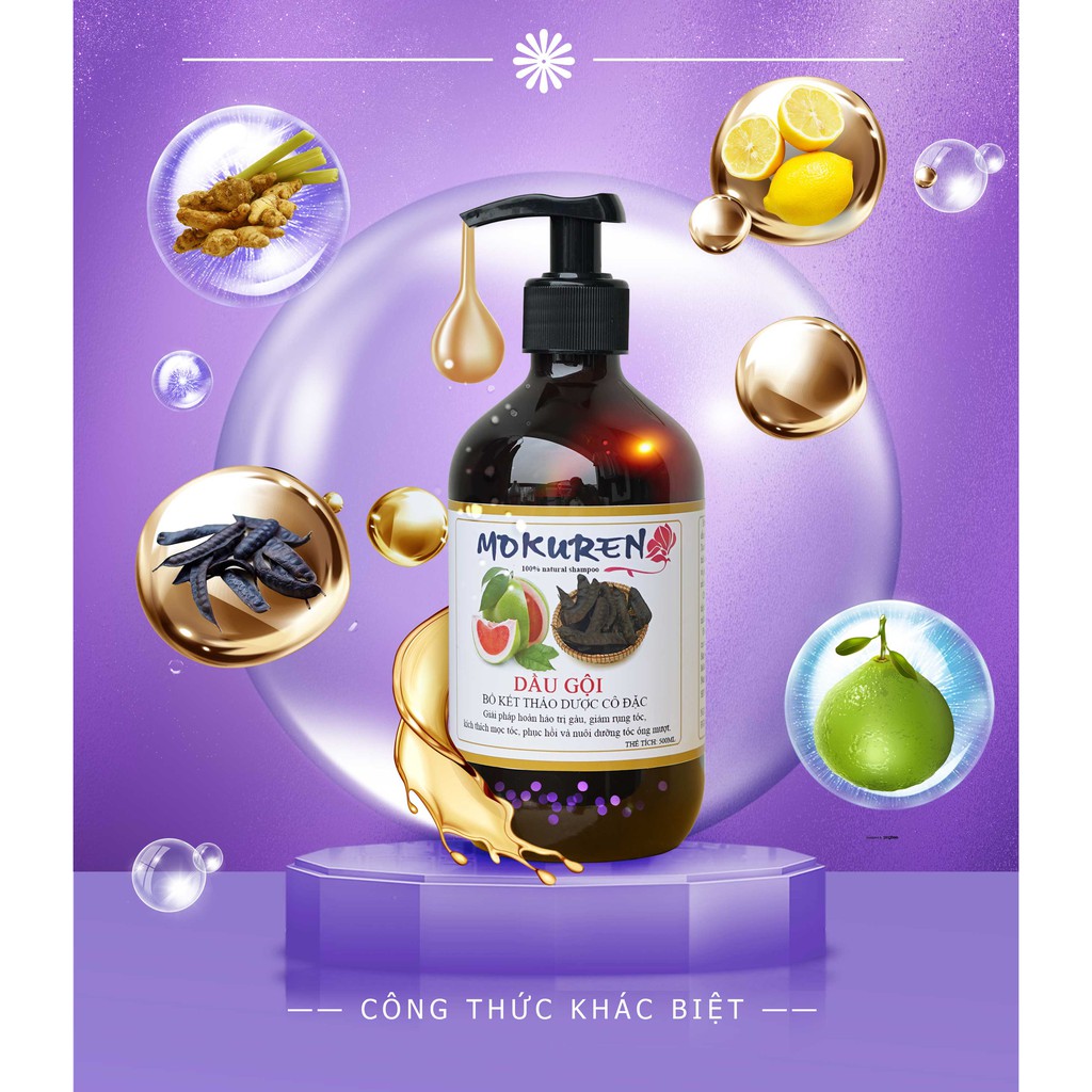 Ngăn Ngừa Rụng Tóc, Phục Hồi Tóc Hư Tổn, Sạch Gàu với Dầu gội bồ kết Mokuren - Kết Hợp với tinh dầu bưởi Ấn Độ | BigBuy360 - bigbuy360.vn
