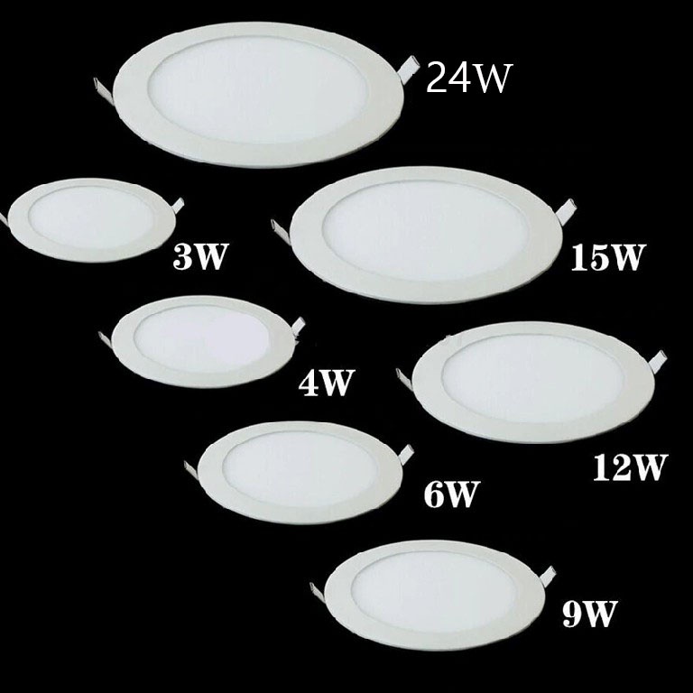 Đèn Led Panel mỏng tròn Âm Trần 3W, 4W, 6W, 9W, 12W, 18W, 24W  - Điện nước gia dụng Hoàng Kim