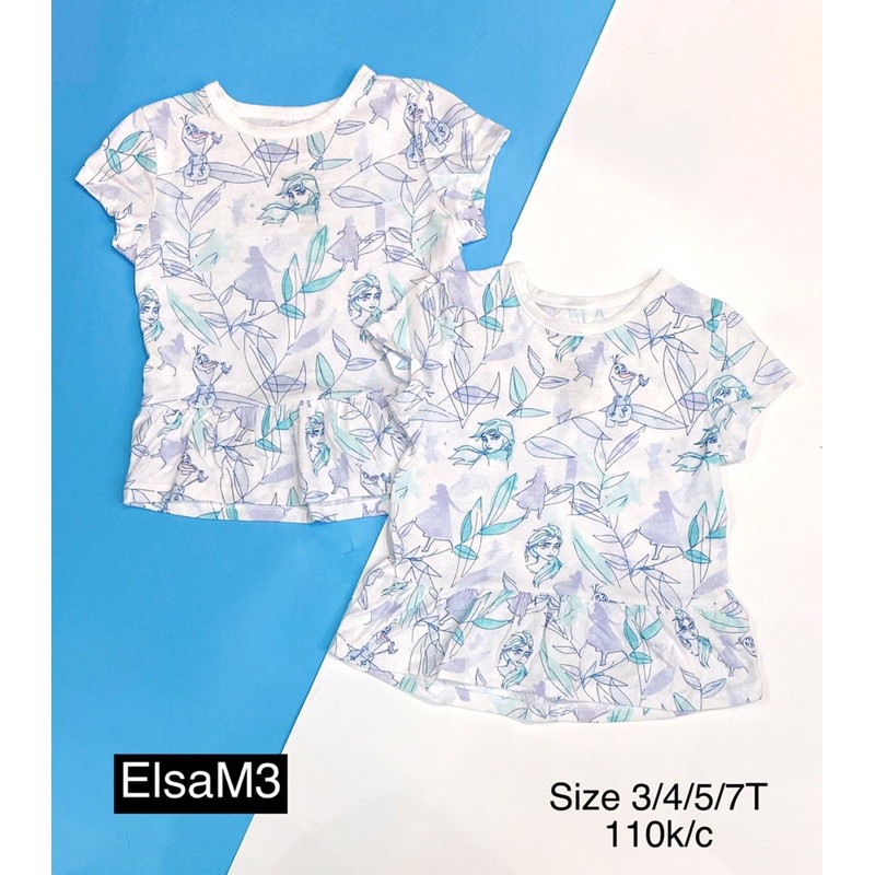 (XẢ SIÊU SỐC) Áo phông cotton bé gái hàng xuất Elsa /chuột Minnie/Unicorn đẹp 2021