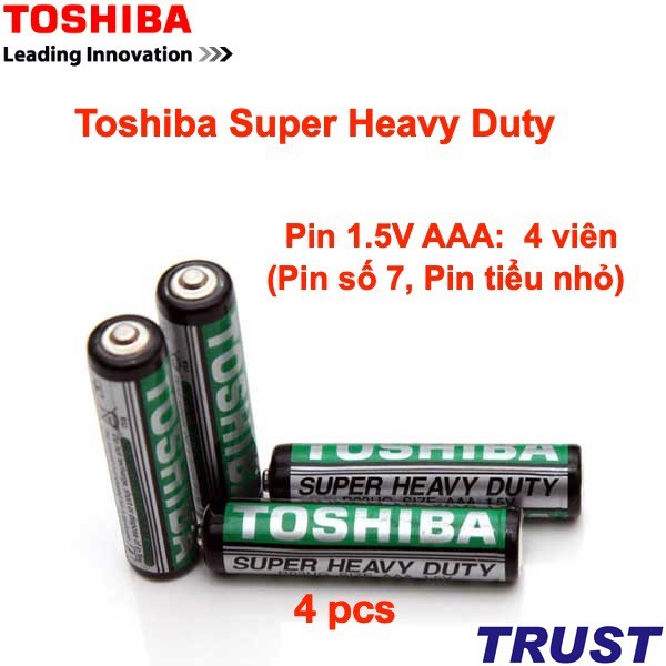 Pin tiểu AAA 4 viên 1.5v chính hãng (pin số 7, pin tiểu nhỏ) --Toshiba va Maxell