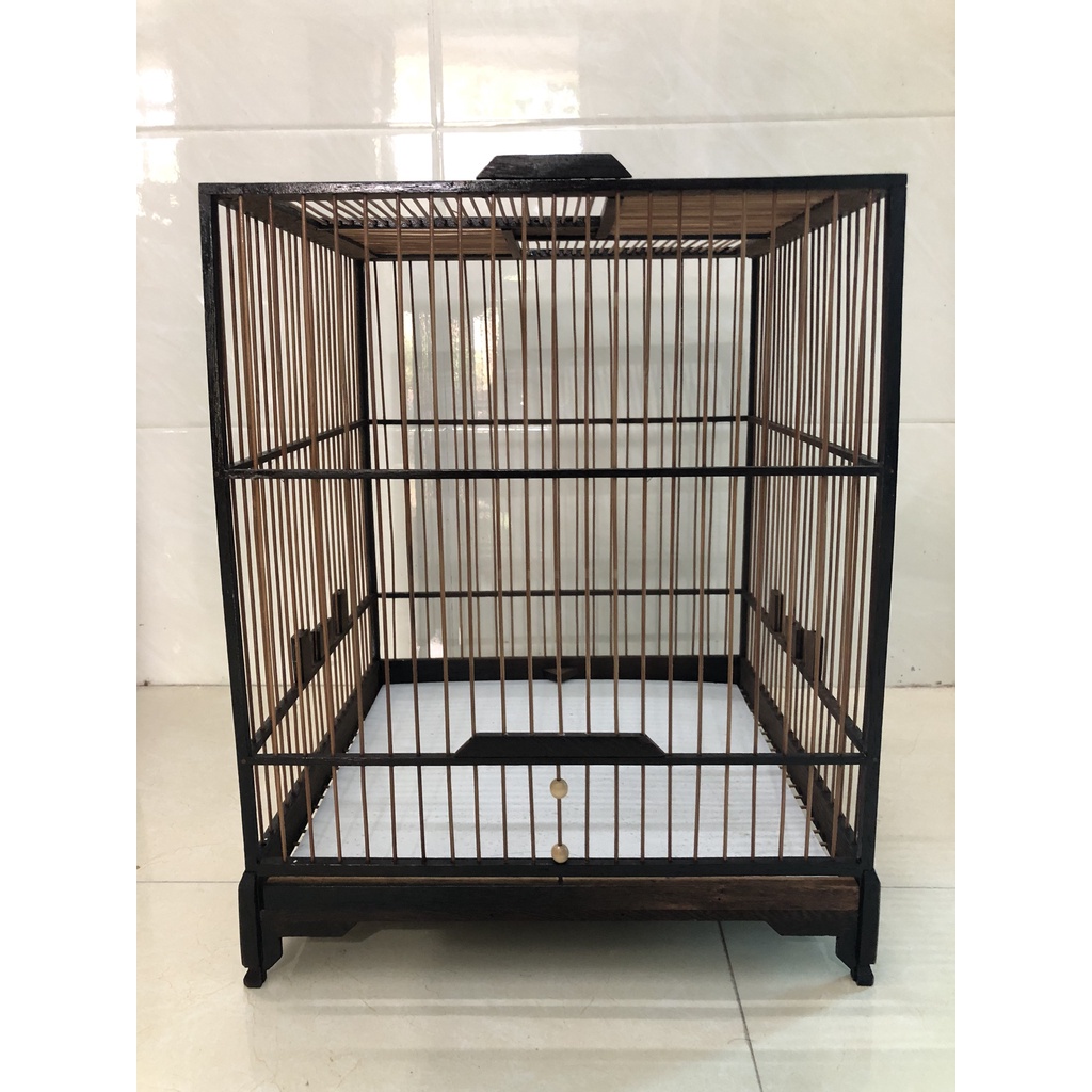 Khung lồng chim chào mào tự ráp,lồng vuông cao,vuông đấu,thái cao,thái đấu. Chất liệu gỗ mun,nan tre,trúc.size 37