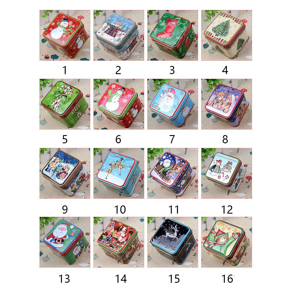 Hộp thiếc đựng bánh kẹo trang sức hình Santa Claus đáng yêu