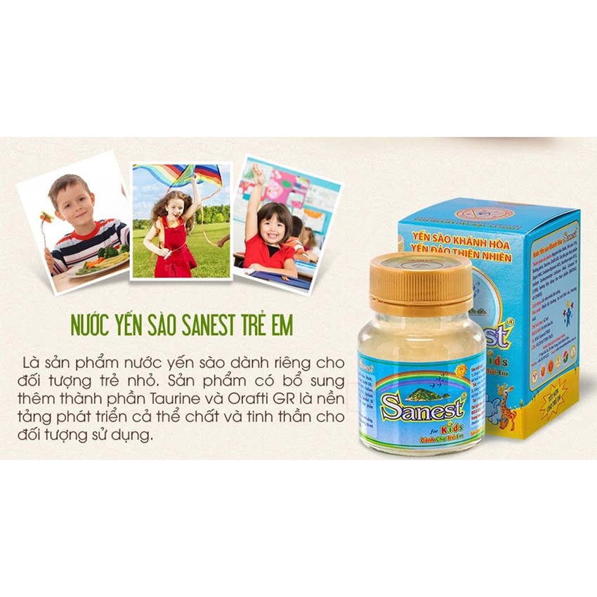 Nước Yến Sào Khánh Hòa Sanest Kids Trẻ Em 62ml