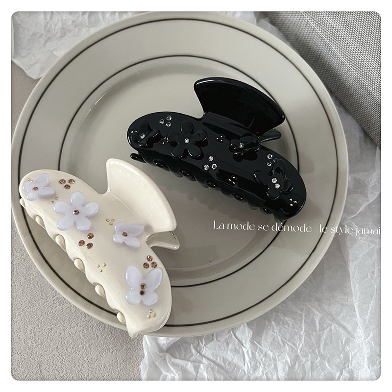Kẹp Tóc Hình Cá Mập Ba Chiều Đính Hoa Cao Cấp Thời Trang Mùa Hè Cho Nữ