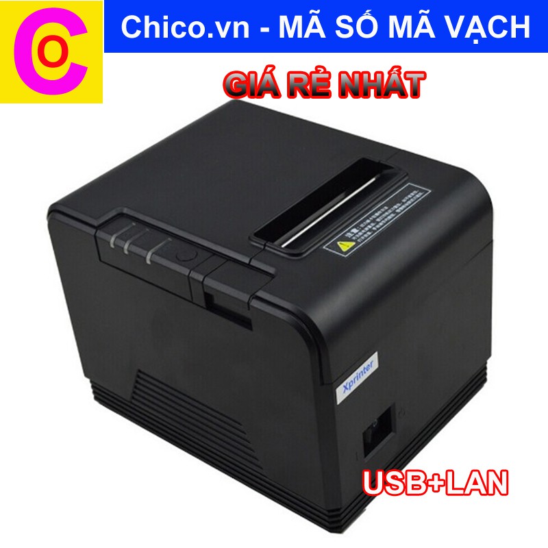 Máy in hóa đơn Xprinter XP-Q200	cổng USB + lan , khổ 80mm, 200mm/s tặng 3 cuộn in hóa đơn Chico.vn