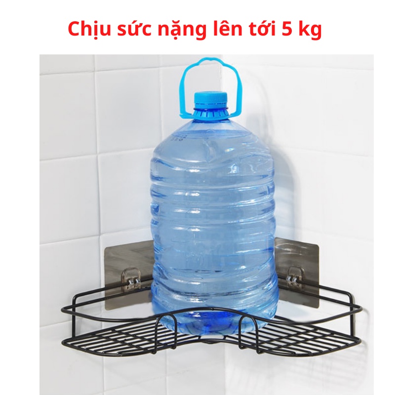 Kệ góc nhà tắm dán tường giá đựng gia vị nhà bếp siêu dính thép không gỉ sơn tĩnh điện chắc bền đẹp