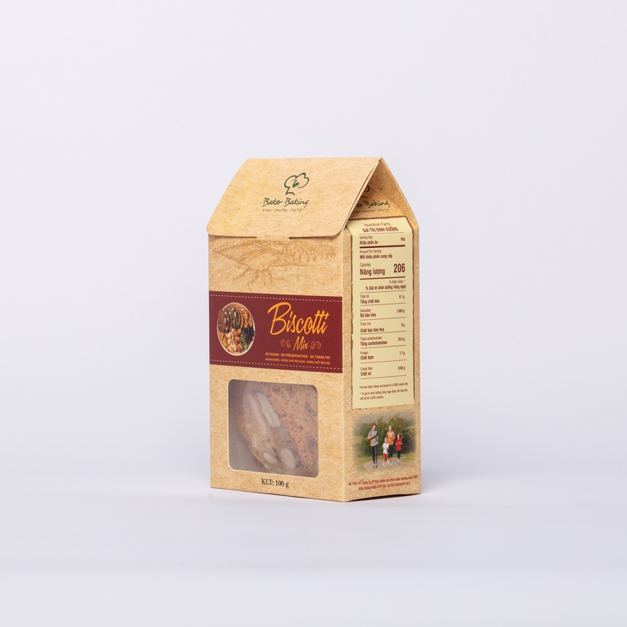 Bánh quy dinh dưỡng biscotti mix thanh hạt của BakerBaking hỗ trợ ăn kiêng healthy,eatclean cho tập luyện giảm cân