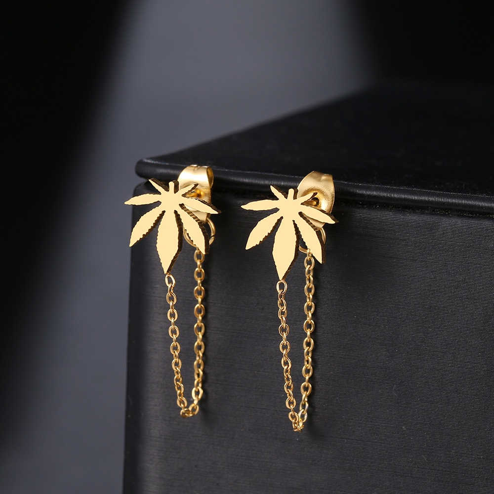 Bông Tai Thời Trang Kiểu Dây Xích Hình Chữ Thập/ Ngôi Sao/ Trái Tim Bằng Thép Không Gỉ 2022 Cho Bạn Bè