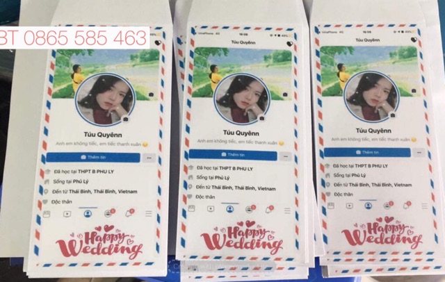 Phong bì facebook mừng cưới, lì xì, thiệp mời sinh nhật, thiệp cưới rẻ vô địch, lấy ngay