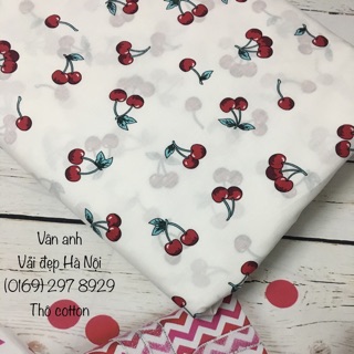 Vải thô cotton may váy áo