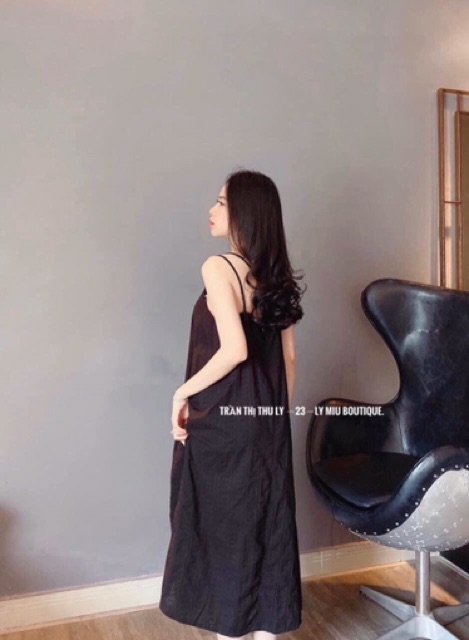 Váy maxi đan dây lưng chất đũi lụa mặc hè siêu mát dáng dài form rộng