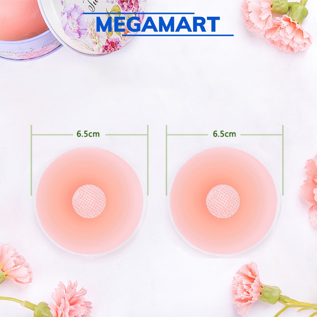 Cặp miếng dán ngực Silicon hình tròn nhũ hoa cao cấp siêu dính - MEGAMART