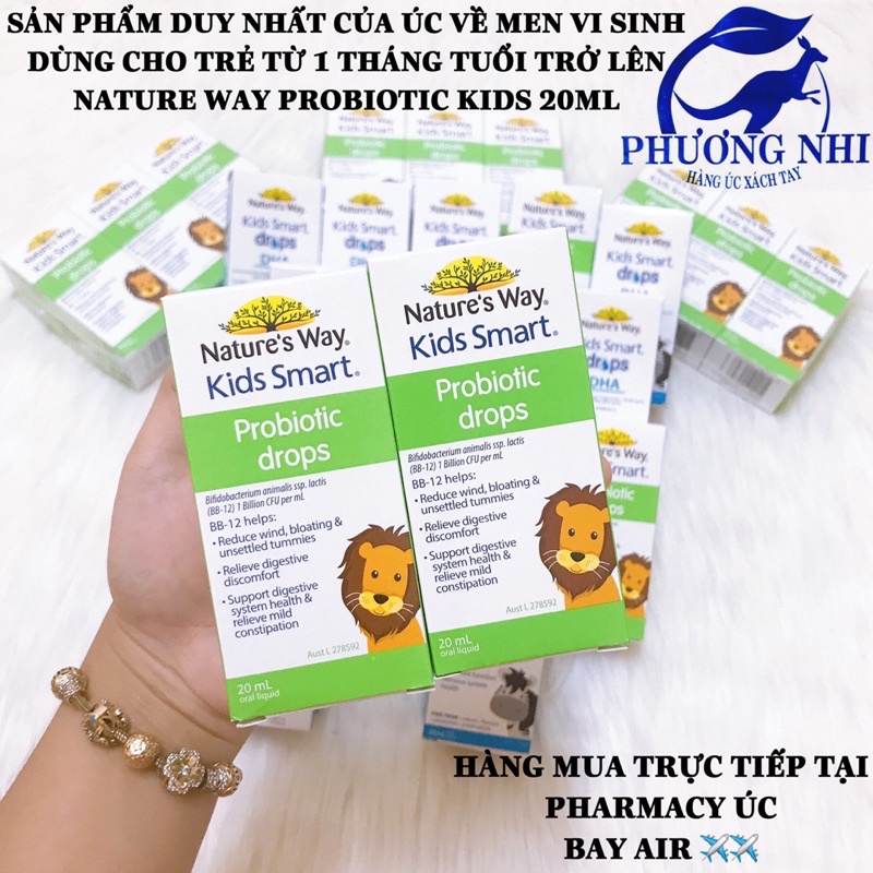FULL BILL BAY AIR- MEN VI SINH NATURE'S WAY KIDS SMART DROPS PROBIOTIC 20ML