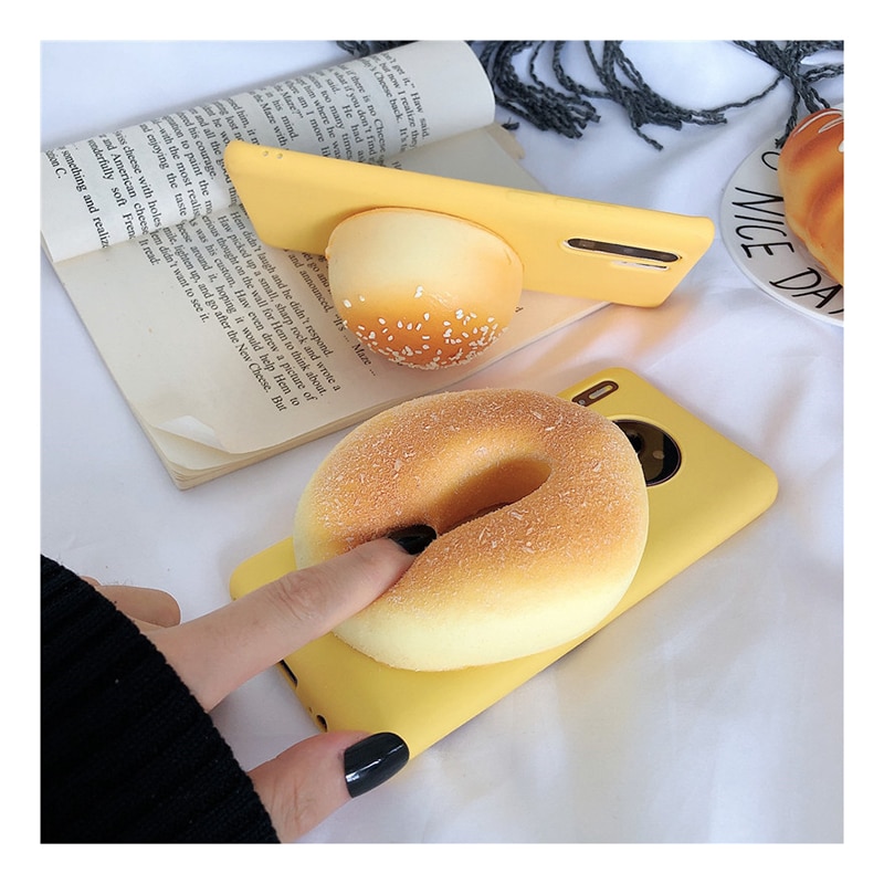 Relieve stress soft 3D roti Donat untuk samsung A10 A20 A30 A50 A70 A50S A30S A10S A20S J3 J5 J7 PRO A5 2017 A6 A7 A8 PLUS 2018 phone case