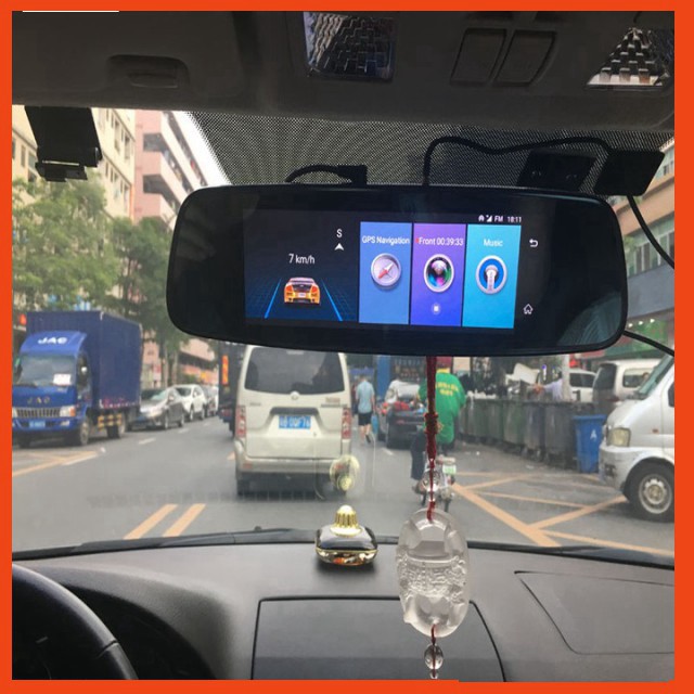 {Hàng chính hãng} Camera hành trình gương 4G GPS tích hợp cam lùi E06