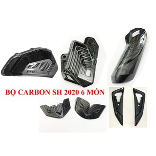 BỘ 6 MÓN XE SH 150i/350i đời 2020-2023 (PÔ, PÔ E, QUẠT, MỎ TRƯỚC & SAU, ỐP GÁC CHÂN) CROM HAY CACBON
