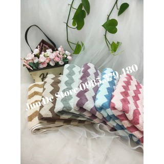 Khăn tắm lông cừu 50x100 họa tiết sóng to ♥ ️ĐẸP, ĐỘC, LẠ
