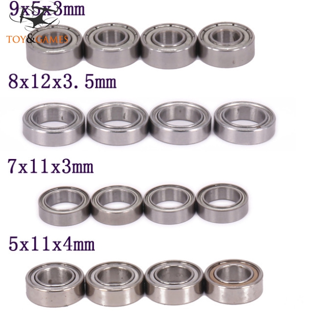 4 vòng bi 9x5x3mm 8x12x3.5mm 7x11x3mm 5x11x4mm 5x11x4mm cho xe hơi điều khiển từ xa Wltoys 12428 12423