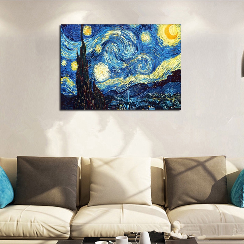 Bộ tranh đính đá thủ công 5D chủ đề tranh "Đêm đầy sao" của Van Gogh | BigBuy360 - bigbuy360.vn