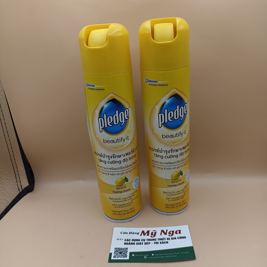 Chai xịt bóng- dưỡng da &amp; bảo vệ gỗ hương chanh pledge thái lan 330ml