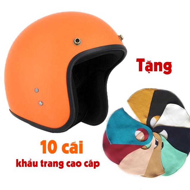 Mũ Bảo Hiểm 3/4 Bopa + Tặng kèm 10 khẩu trang vải cao cấp