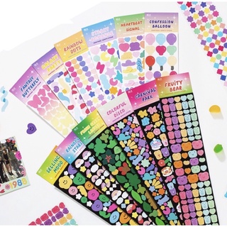 Set 2 tấm sticker cute nhiều màu sắc