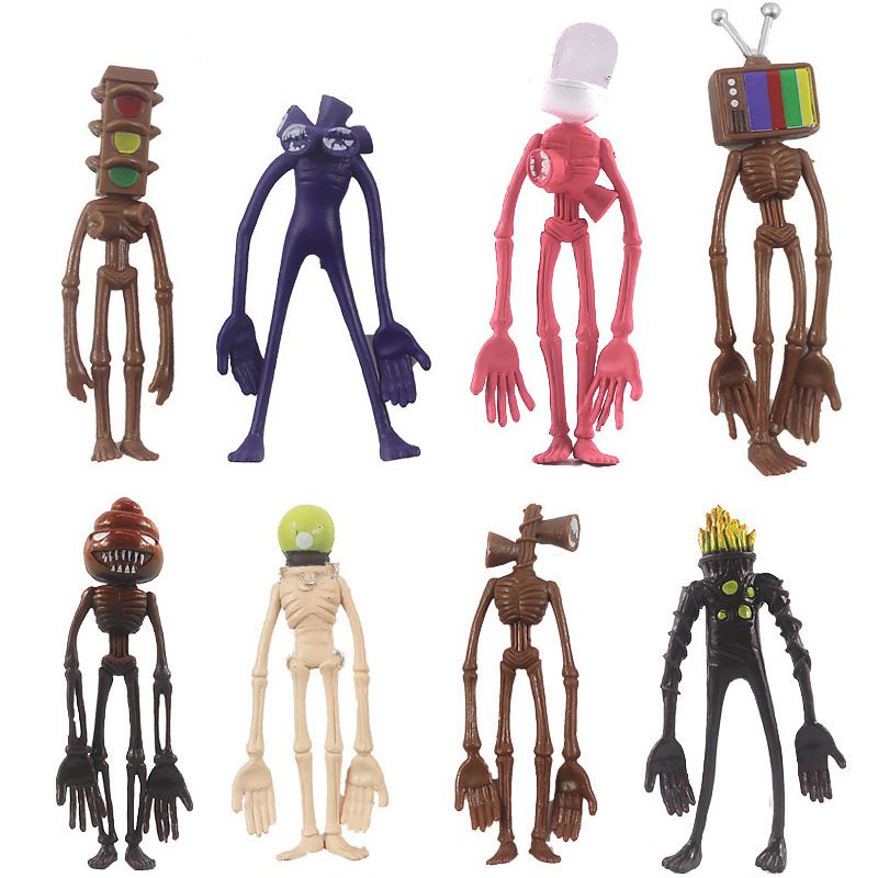 8pcs Siren Head Figures PVC Miniatures Cake Topper Fans Kids Collection Toys Action Figure Toy