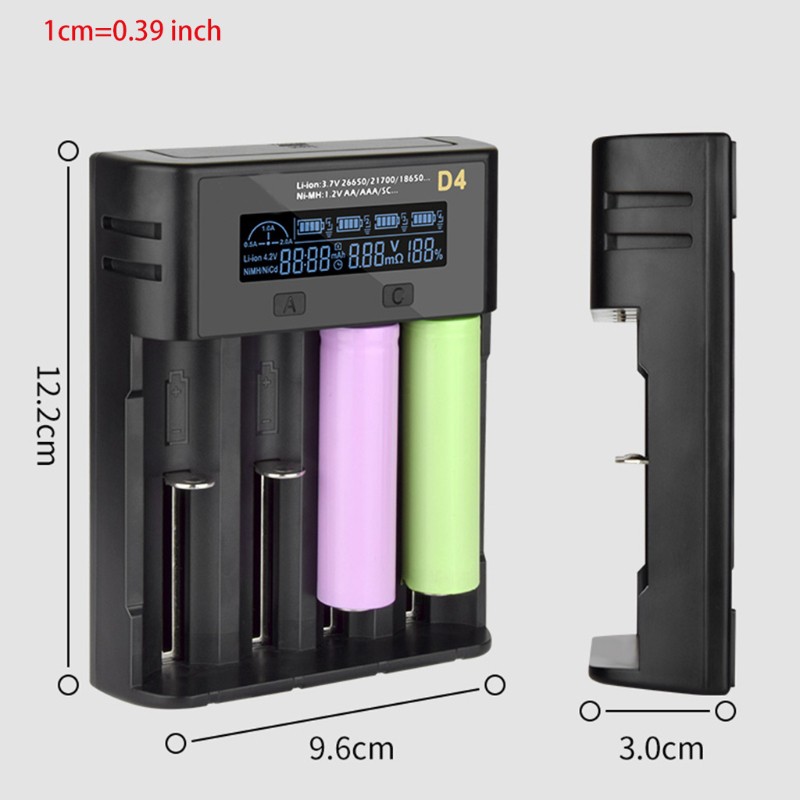Bộ Sạc Pin Tự Động Zzz 4-bay Có Màn Hình Lcd