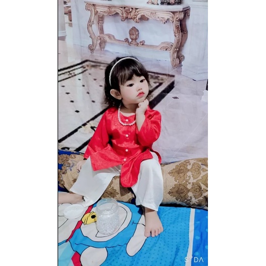 Áo Bà Ba Cho Bé Gái Vải Lụa Gấm Mềm Mịn, Bán lẻ Áo, Quần, đồ lam đi chùa cho bé trai bé gái siêu dễ thương