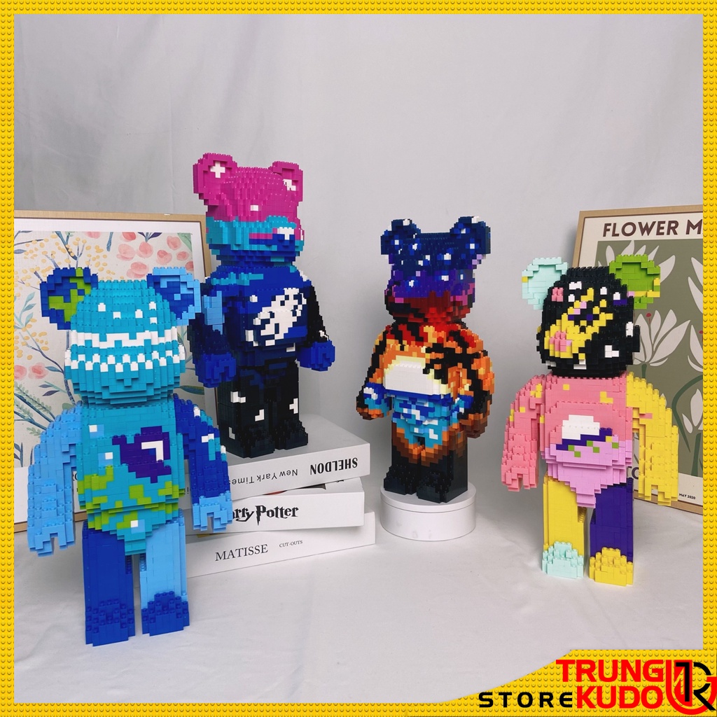 Lắp ráp Bearbrick Hoàng Hôn Thiên Hà độc đáo dạng đồ chơi mô hình Bearbrick làm quà tặng, home decor