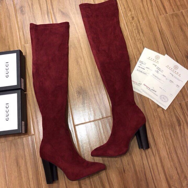 Boots đùi da lộn 9p Remy store đen be đỏ 3 màu | BigBuy360 - bigbuy360.vn