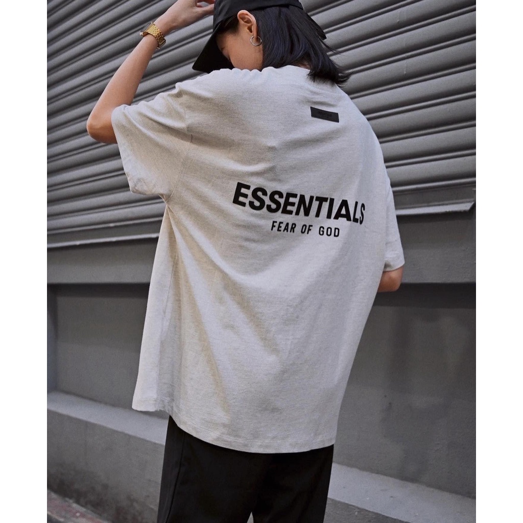 Áo và quần Fear Of God FOG Essentials SS22 Light Oatmeal in nhung bản cao cấp, set đồ FOG Essentials