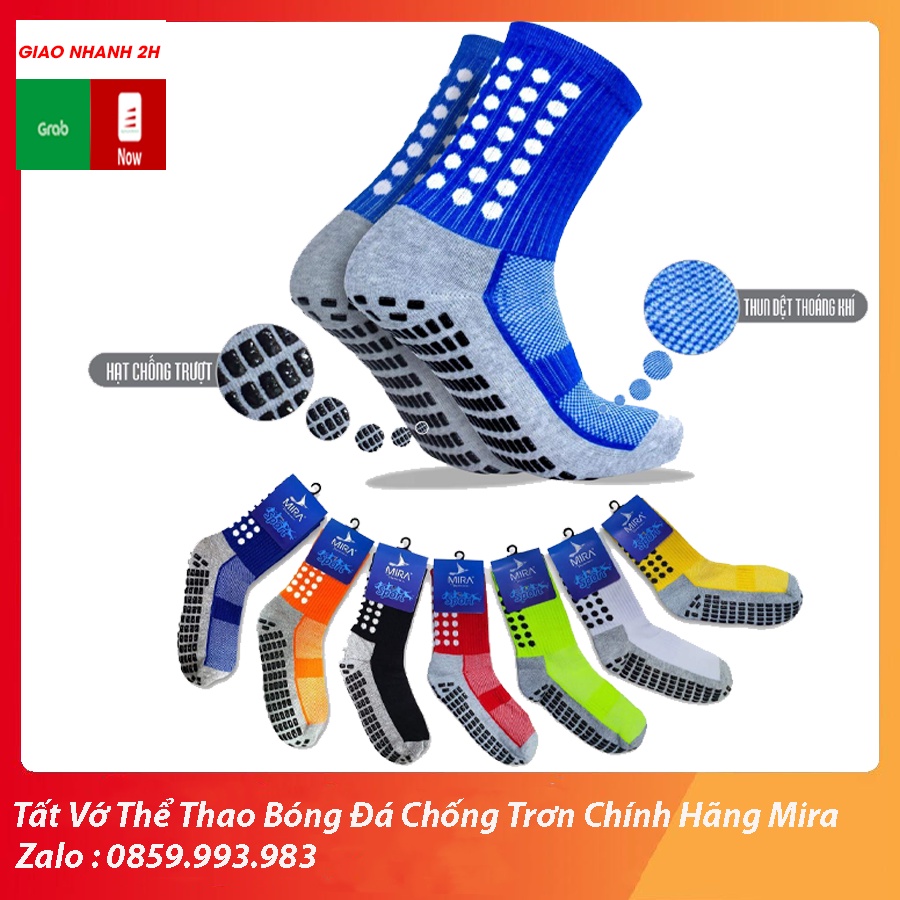 Vớ Tất Ngắn Thể Thao Bóng Đá Chống Trượt Chính Hãng Mira Hàng Cao Cấp [ PK34 ]