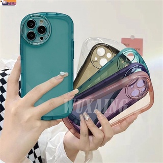 Ốp Điện Thoại Trong Suốt Hình Oval Màu Macaron Cho iPhone 13 Pro Max iPhone12 Pro Max iPhone11 6 6s 7 8 Plus