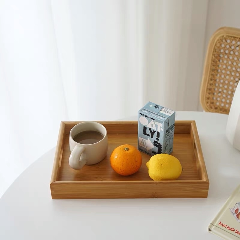 Khay gỗ vuông đựng thức ăn, khay đựng đồ cá nhân, trang trí kiểu Nhật - Décor nhà Sò