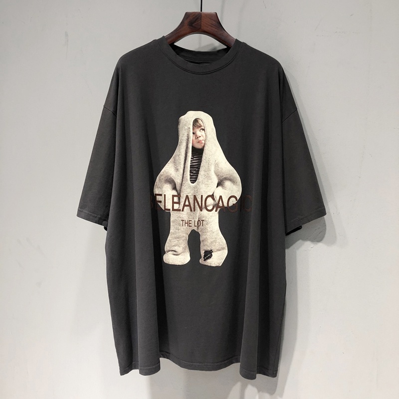 NRVP Áo thun cotton tay ngắn cổ tròn in hình thời trang mùa hè phong cách Hàn Quốc mới