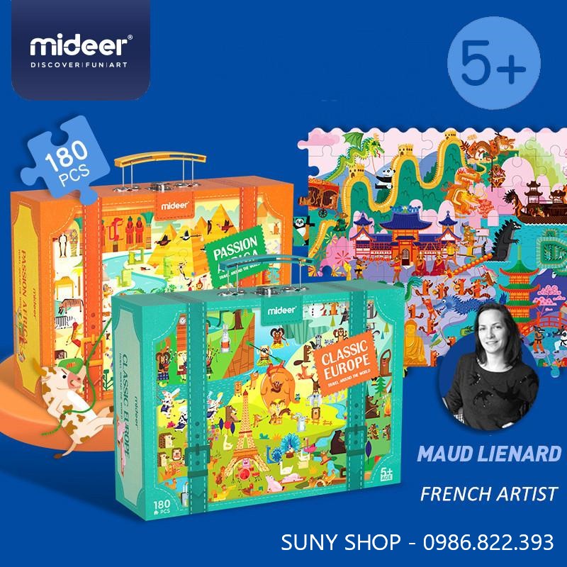 XẾP HÌNH CHO BÉ TRAVEL AROUND THE WORLD-MIDEER-CHÍNH HÃNG