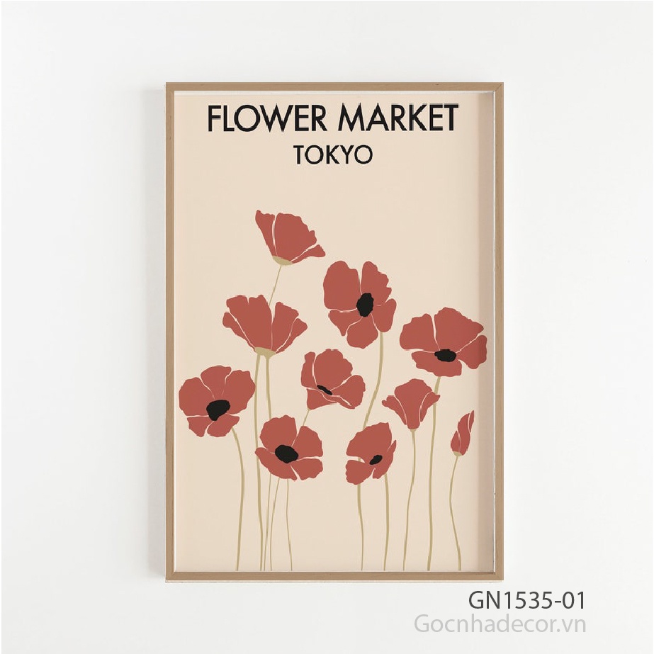 Tranh in canvas treo tường trừu tượng Flower Market trang trí phòng ngủ, phòng khách, decor Góc Nhà Decor GN1535