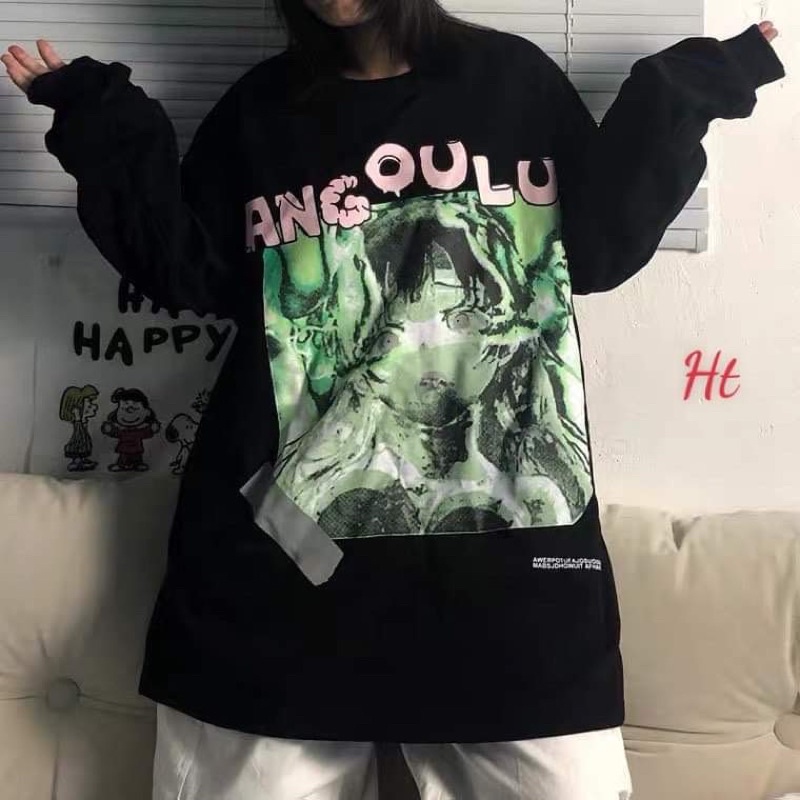 Áo cô gái khói xanh tay dài HT12