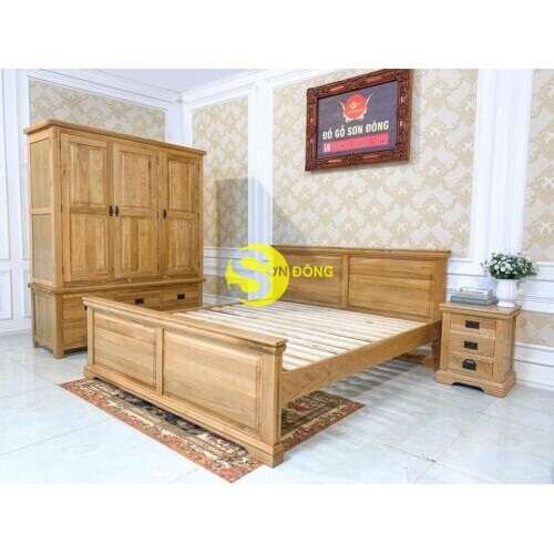 Giường ngủ gỗ sồi Mỹ 180 x 200