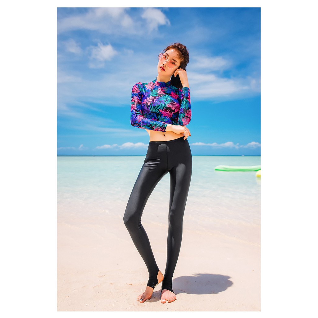 Đồ bơi dài tay Hàn Quốc crotop hoa quần dài | BigBuy360 - bigbuy360.vn