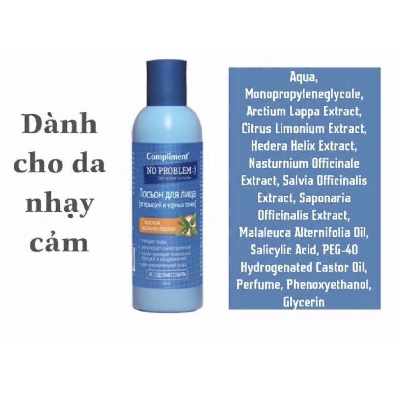 Toner Compliment No Problem làm sạch sâu, kiềm dầu, giảm viêm, giảm mụn