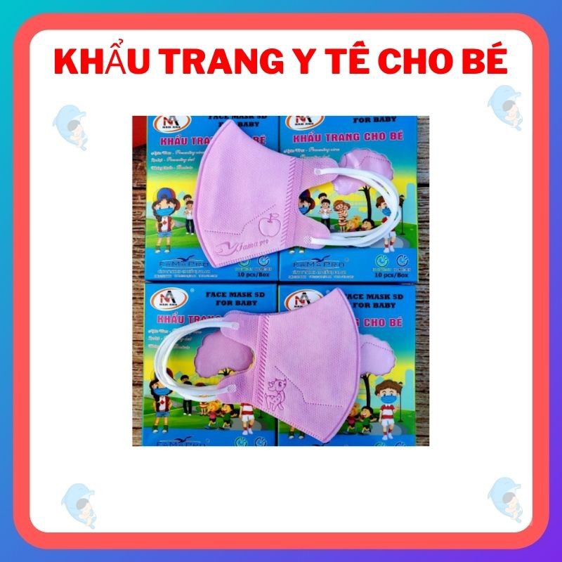 Hộp 10 Khẩu Trang Y Tế FAMAPRO Nam Anh Kháng Khuẩn, Chống Tia UV Cho Trẻ Em 5D Mask