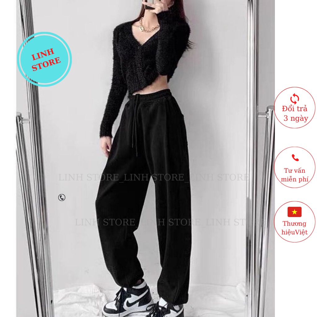 Quần nỉ BIGSIZE nữ ống rộng bo gấu trơn mùa thu đông,quần nỉ bom cao cấp đi học đi làm tập thể dục