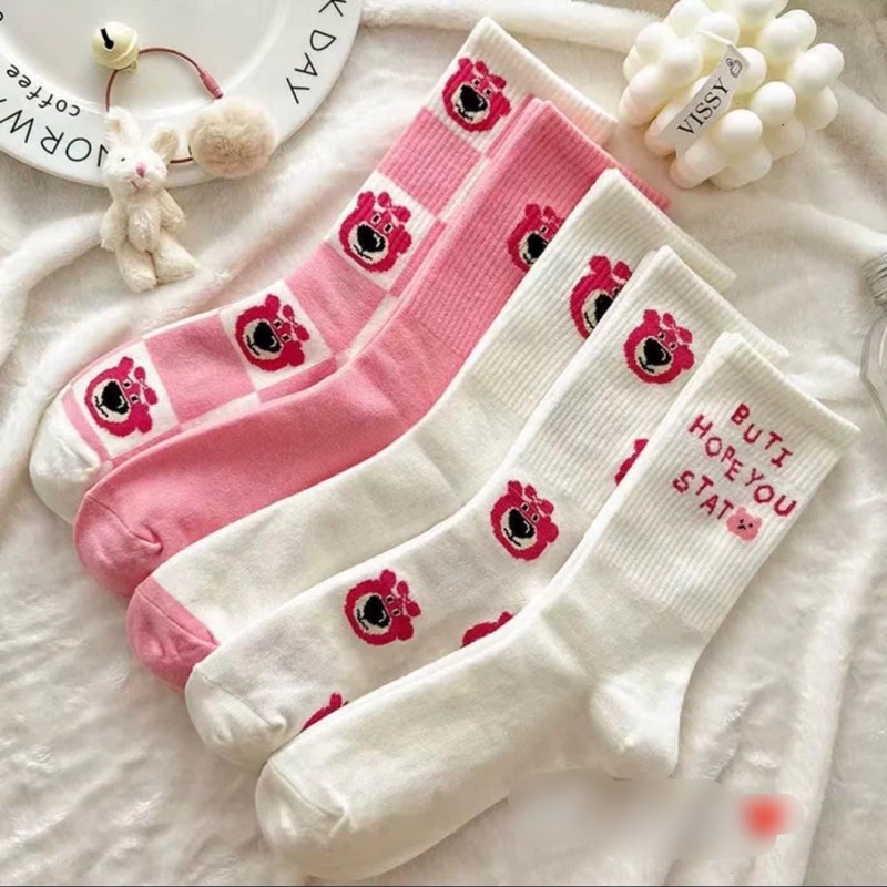 SÉT 10 TẤT VỚ CỔ CAO MÀU HỒNG CHO NỮ