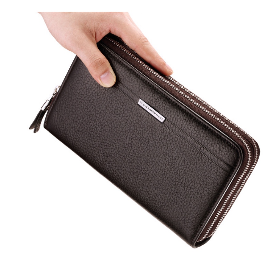 Ví Nam Cầm Tay Cao Cấp William POLO,Chất liệu Da Bò thật,Ví dáng dài nam,Thiết kế nhiều ngăn,Chống nước- 𝑰𝑩𝑨𝑮