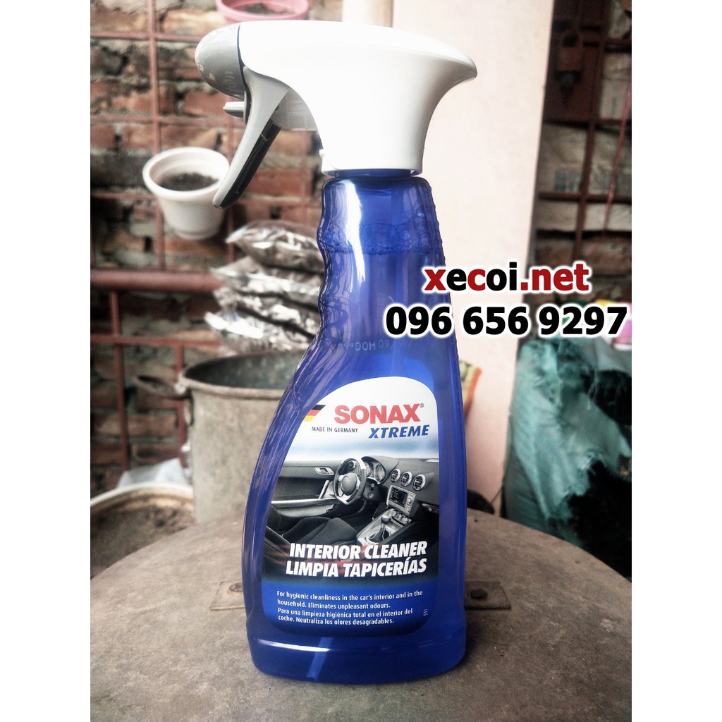 (giá tốt) Khử mùi, làm sạch nội thất xe, ghế, thảm, trần, nhà cửa.. Sonax Xtreme interior cleaner limpia 500ml