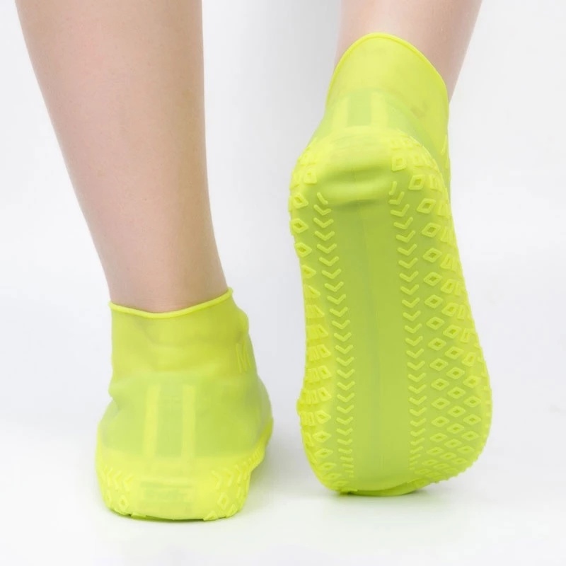 1 Cặp Bọc Giày Đi Mưa Unisex Bằng Silicone Chống Trượt Chống Nước