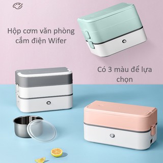 Hộp cơm cắm điện văn phòng Wifer 2 tầng 4 bát inox có chức năng giữ nhiệt, hâm nóng và tự nấu chín thức ăn đa năng