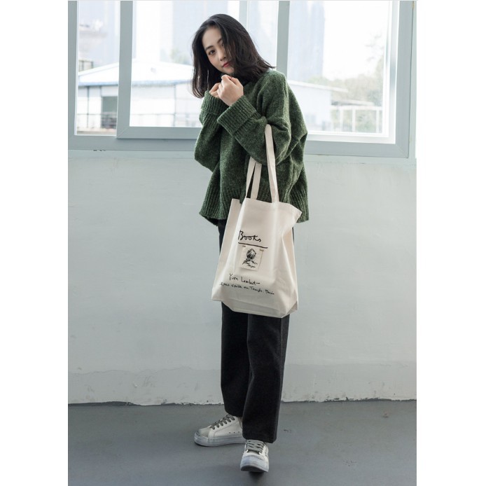 Túi tote vải đeo chéo canvas bag giá rẻ đẹp đi học